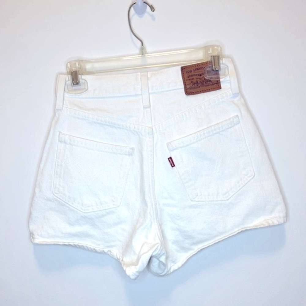 Levi's Women's High Rise White Denim Shorts